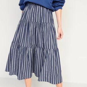 Old Navy, Tiered Striped Maxi Skirt for Women, Medium